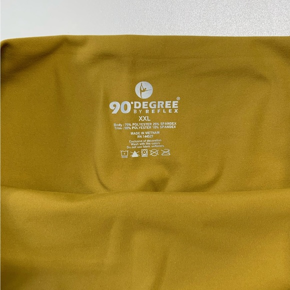 90 Degree by Reflex gold leggings yoga pants - Picture 2 of 3